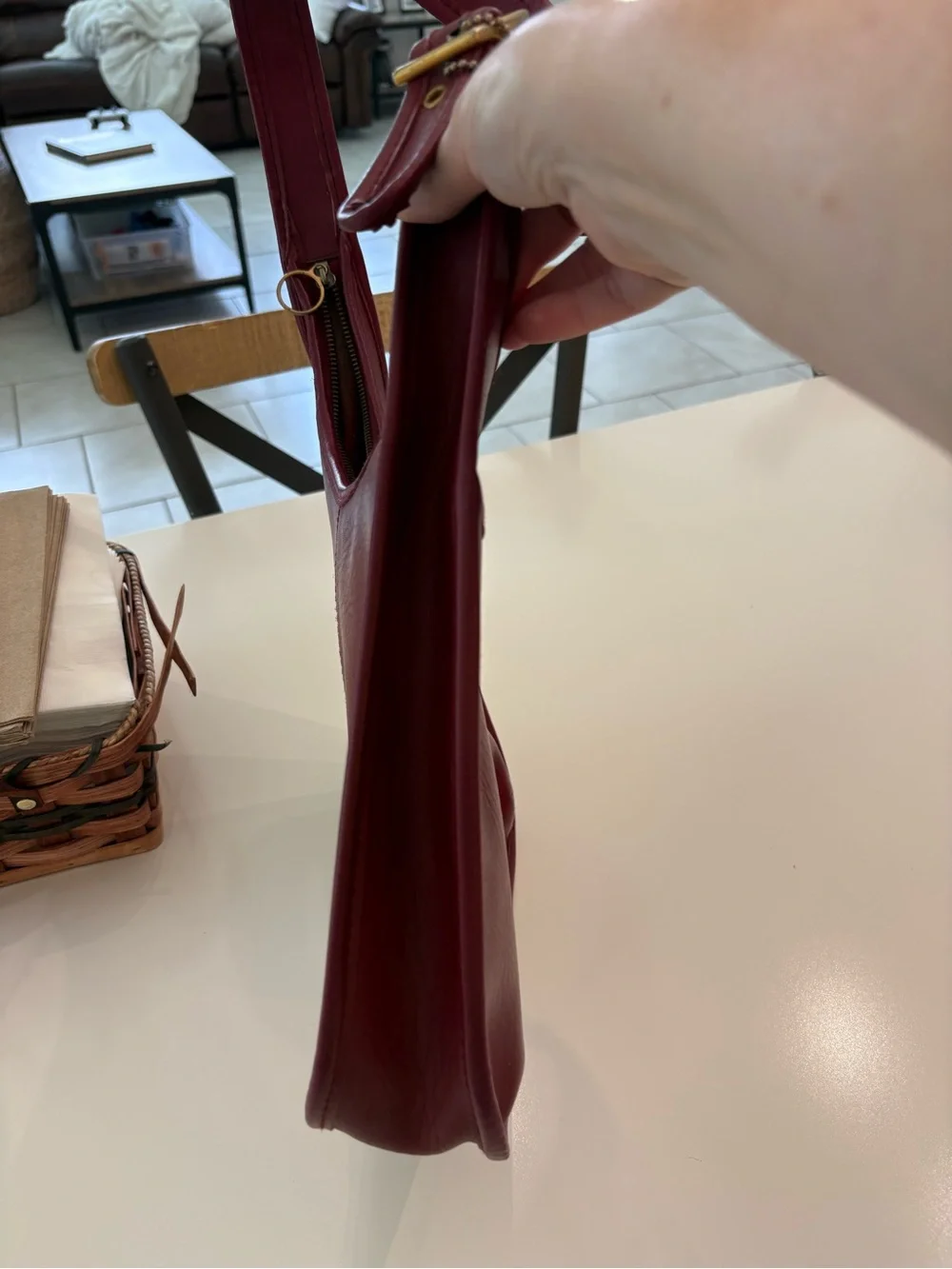 Coach Vintage Red Leather Hobo Shoulder Bag
